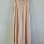 Azazie NWT  Everleigh Frost A-Line Pleated Chiffon Maxi Bridesmaid Dress Photo 3