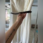 Three Pink Hearts  creamy white mini dress with braided brown belt Photo 1