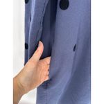 BODEN Cotton Flocked Knit Navy Blue Velvet Polka Dot Long Sleeve Dress Size 14 Photo 2