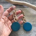 Long Acrylic disk and chain link earrings Photo 3