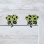 Green & Blue Butterfly Clip On Earrings Photo 0