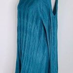 Westbound  Teal Cold Shoulder Crew Neck Cable Knit Sweater Tunic 1X Photo 0
