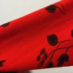 Vintage 80s Hong Kong cherry red black floral blossom button up cardigan sweater Size undefined Photo 3