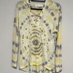 Vintage Havana Yellow White Gray Tie Dye Hooded Pullover Photo 0