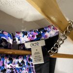 Cache  Silk mock neck sleeveless floral blouse Silver Chain straps Medium Photo 2