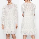 ZARA  Lace Long Sleeve Dress Cream Sz Medium Photo 1