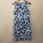 Charter Club  100% Linen Dress Sleeveless Blue Floral Costal Cottage Size 6 Photo 5
