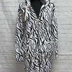 N: Philanthropy White Zebra Hoodie Dress Sz Small Photo 6