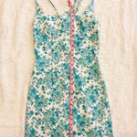 XOXO Vintage Y2K dresses white & blue linen floral dress Photo 4