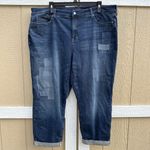 NYDJ  Boyfriend Jeans LiftxTuck Embroidered Patches Cuffed Women’s Plus Size 24W Photo 2