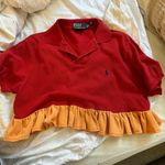 Ralph Lauren ruffled collared polo crop Photo 1