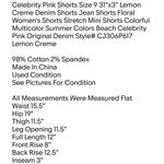 Celebrity Pink Shorts Size 9 31"x3" Lemon Creme Denim Shorts Jean Shorts Floral Women's Shorts Photo 4