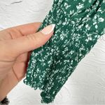 Reformation Green Ditsy Floral Smocked Blouse Womens M Summer Sheer Sleeve Boho Photo 1