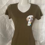 Puppy Dog Design Tee Green Size XS Photo 3