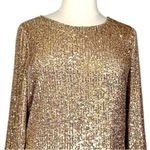 Preston & York New A-line Party Dress Gold Sequin Long Sleeves Women’s Size 18 Photo 6