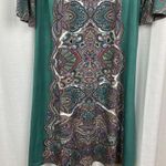 Soft Surroundings Milana Green Paisley Print Knit Midi Dress Sz.S Photo 4
