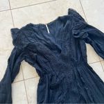 Free People  Like New Ruffled Embroidered Longsleeve Mini Dress Sz 0 Photo 2