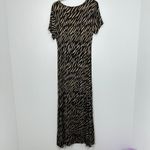 Soft Surroundings Large Maxi DressTigris Black Tan Animal Print Stretch Jersey Photo 6