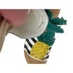 Kate Spade Women’s black and white striped studded pineapple slides Photo 5