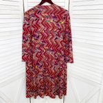 LuLaRoe  Sarah Cardigan Duster Aztec Geometric Print Red Small Photo 8