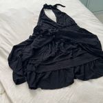 Ocean Drive  Halter Open Back Dress Black Ruffled Hem Boho Bohemian Mini Medium Photo 9