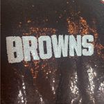 NFL NWT Women's The Wild Collective Cleveland Browns Sequin Ombre Jacket - Large Photo 1