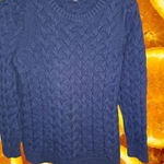 Lands' End Blue Cable Knit Crew Neck Sweater Size Large Photo 0