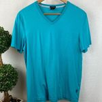 Hugo Boss  Blue Short Sleeve V Neck Cotton Tee T Shirt M Photo 3