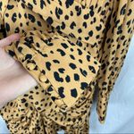 NICHOLAS Leopard Gathered Frill Mini Dress Silk Brown Size 12 Photo 8