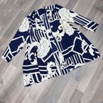 Siasia Vintage Patterned Kimono Cardigan Topper Jacket Blue‎ White Large Blue Photo 12