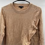 J.Crew  Mercantile Beige Asymmetrical Ruffle-Front‎ Crewneck Long Sleeve Sweater Photo 2