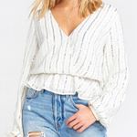 Show Me Your Mumu  White Richie Beaded Top Large Photo 0