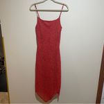 My Michelle Vintage  Rose Midi Slip Dress Beaded Straps Scarf Hem Fairy Whimsical Photo 2