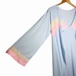 Vintage Sears Womens Pastel Blue Nylon Robe Size M 70s Housecoat Made In USA Size M Photo 5