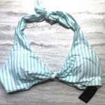 Free Press  Trixie Striped Knotted Halter Bikini Swim Top Medium New Green White Photo 1