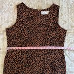 Vintage 90’s animal print sleeveless sheath dress career chic retro Brown Size 14 Photo 4