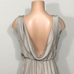 Natalie Deayala drape back silk column dress. NWT Tan Photo 9