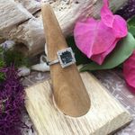 Sterling Silver Square Rainbow Topaz Ring Size 6 Purple Photo 1