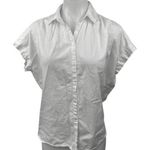 Madewell Women's White Button Up Short Sleeve Collar Shirt Blouse Top Size S Photo 0