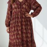 ASOS Curve Maxi Dress Womens 26 Multicolor Metallic Gathered Waist Front Slit Photo 0