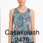 Alya  Tropical Leaf Print Sleeveless Top, Size Small, RN# 145848 Photo 3