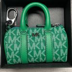Michael Kors | Nano Green Duffle Key Fob | Monogram Canvas & Leather | NIB Photo 1