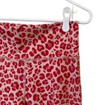 Fabletics pink and red leopard print animal print leggings secret pocket Photo 1