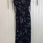 AQUA  Navy Floral Tie Strap Wide Leg Jumpsuit Size XS Photo 0