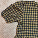 Wild Fable  Black Tan Gingham Dress Puff Sleeve Babydoll Size S Cottagecore Fall Photo 2