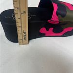 Jessica Simpson  Neon Pink and Olive Camo Slides Photo 8