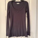 Lauren Moshi Peace Love Harmony Women’s Charcoal Grey Longsleeve Size Small Photo 2