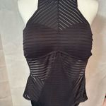 Kenneth Cole  Reaction Black Striped One-Piece Swimsuit Photo 7