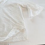 Lilly Pulitzer White Fishy Eyelet 3/4 Flounce Sleeve Cotton Top Size LARGE Photo 5