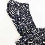 Anthropologie  One Shoulder Ruffle Tank Top Printed Black White Photo 7